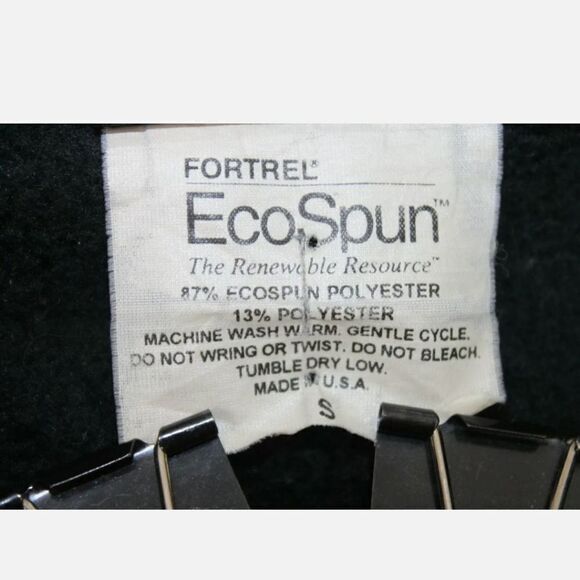 EILEEN FISHER ECOSPUN FLEECE DOUBLE BREASTED SIZE SMALL BLACK JACKET COAT - Picture 6 of 6